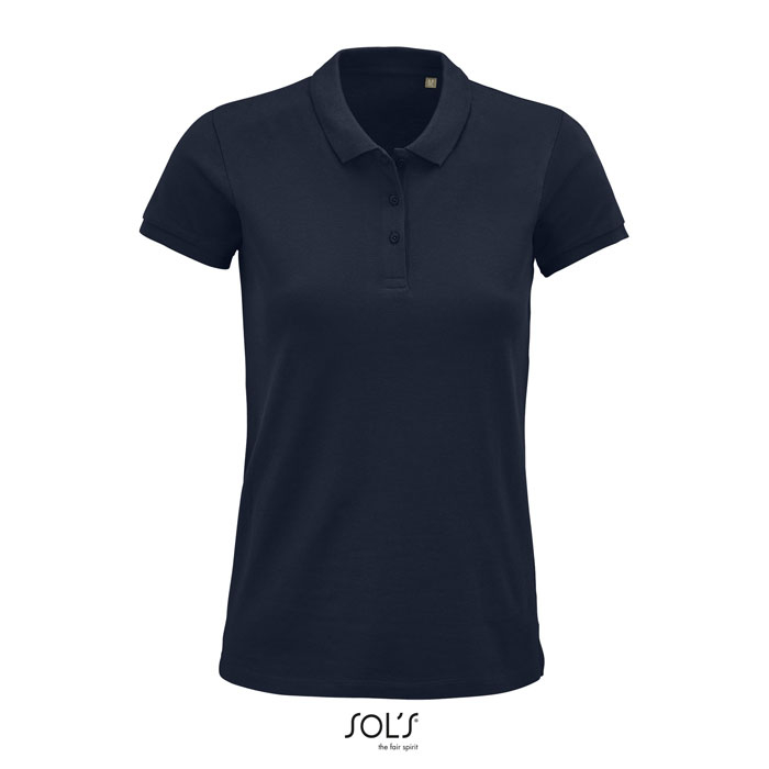 Polo femme coton bio publicitaire 170g - PLANET French Marine